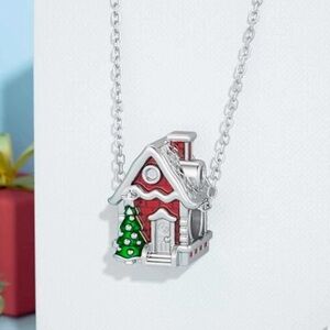 Gingerbread Christmas house for pandora bracelet charm stamped 925